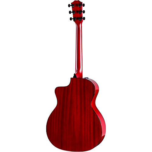 Taylor 224ce Mahogany Special-Edition Grand Auditorium Acoustic-Electric Guitar Trans Red - musicians--Friend