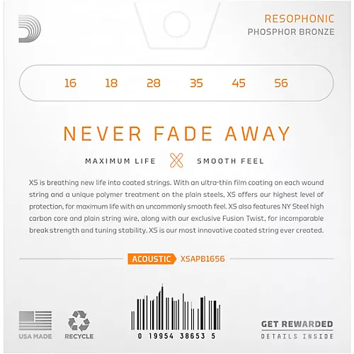 D'Addario XS Phosphor Bronze Resophonic Guitar Strings 16 - 56 - musicians--Friend