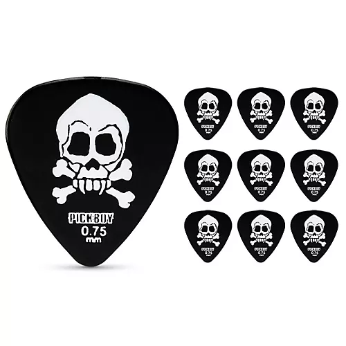 Pick Boy Fang Skull & Crossbones Celltex Guitar Picks .75 mm 10 Pack - musicians--Friend