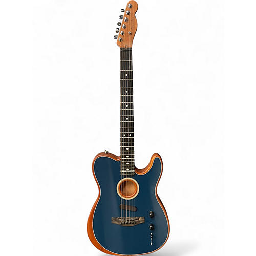 Used 2023 Fender American Acoustasonic Telecaster Steel Blue Acoustic Electric Guitar Steel Blue - musicians--Friend