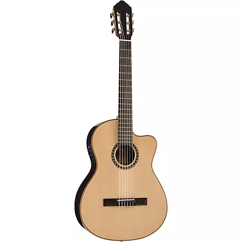 Lucero LFN200SCE Spruce/Rosewood Thinline Acoustic-Electric Classical Guitar Natural - musicians--Friend