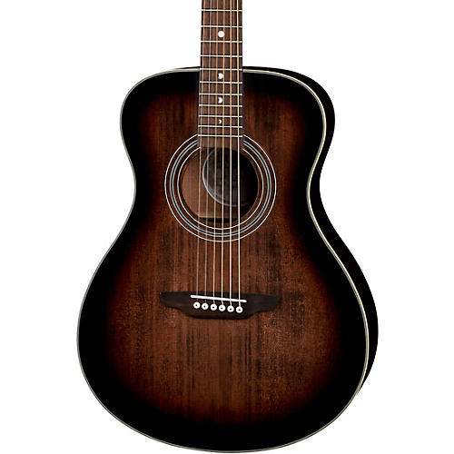 Luna Art Vintage Folk Solid Top Left-Handed Acoustic Guitar Distressed Vintage Brownburst - musicians--Friend