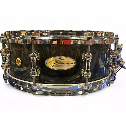 Used 2013 Pearl 14in LIMITED EDITION PHILHARMONIC CONCERT SNARE DRUM 14X5 Black and Silver Drum Black and Silver 33 - musicians--Friend