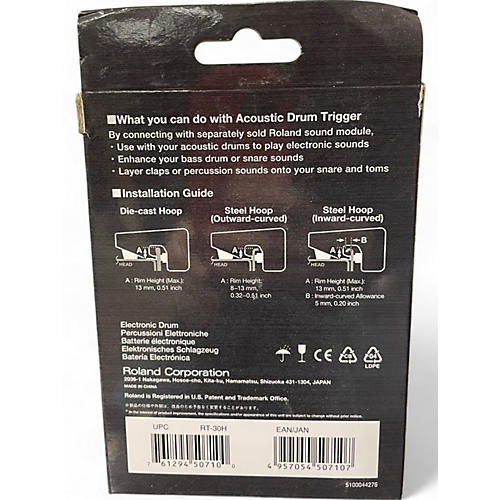 Used Roland RT-30H Acoustic Drum Trigger - musicians--Friend