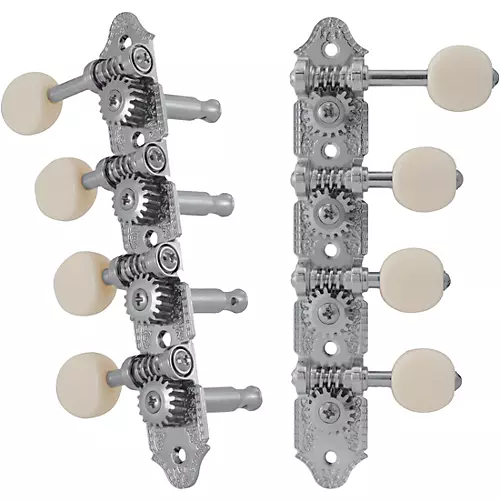 Grover Professional Mandolin F Style 409 Series White Button Tuning Machines Nickel - musicians--Friend