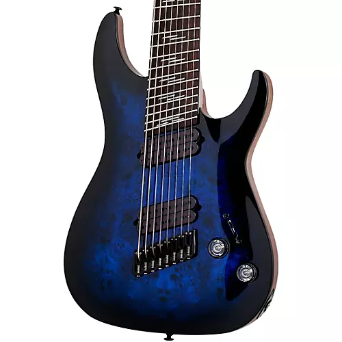Schecter Guitar Research Omen Elite-8 MS Electric Guitar Charcoal - musicians--Friend