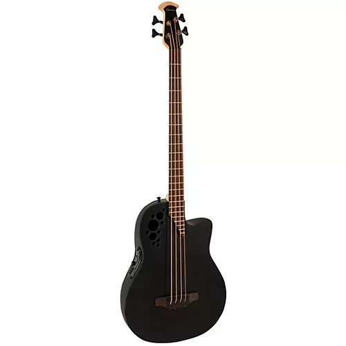 Ovation B778TX-5-G Pro Series Elite TX Mid-Depth Acoustic-Electric Bass Guitar Textured Black - musicians--Friend