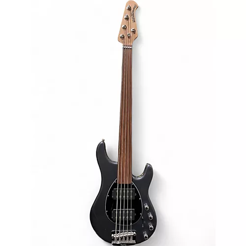 Used Ernie Ball Music Man Sterling 5 String fretless Metallic Gray Electric Bass Guitar Metallic Gray - musicians--Friend