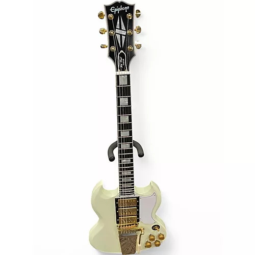 Used Epiphone 1963 LES PAUL INSPIRED Classic White Solid Body Electric Guitar Classic White - musicians--Friend