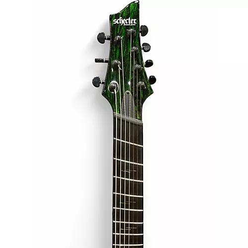 Used Schecter Guitar Research C7SM Green Solid Body Electric Guitar Green - musicians--Friend