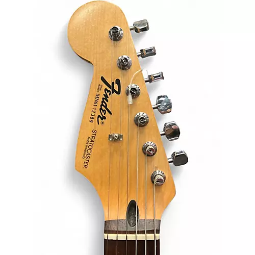 Used 1996 Fender Standard Stratocaster Left Handed Black Electric Guitar Black - musicians--Friend