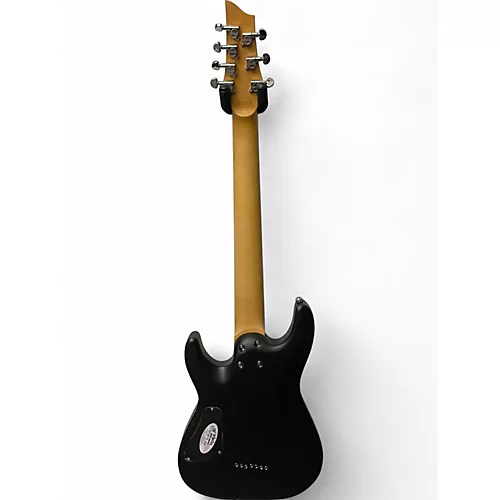 Used Schecter Guitar Research C7  Black Solid Body Electric Guitar Black - musicians--Friend