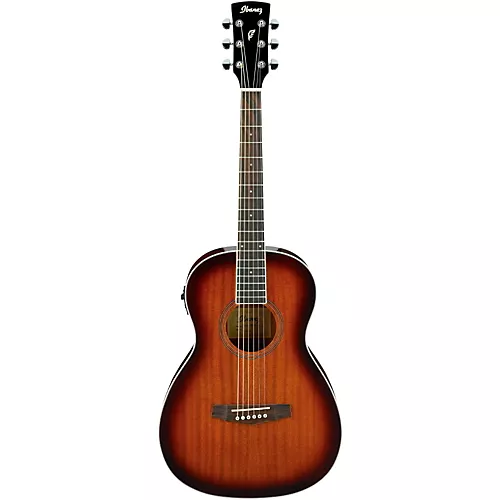 Ibanez PN12E Parlor Acoustic-Electric Guitar Vintage Mahogany Sunburst - musicians--Friend