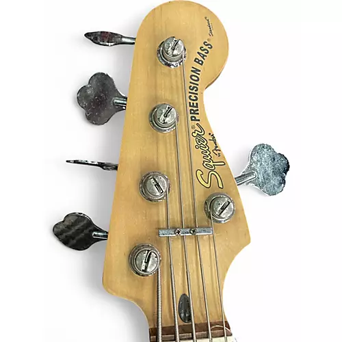 Used Squier PRECISION BASS 5 STRING Gold Electric Bass Guitar Gold - musicians--Friend