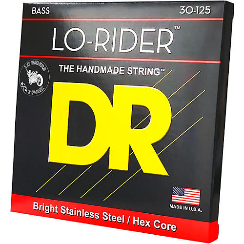 DR Strings Lo Rider MH6-30 Medium Stainless Steel 6-String Bass Guitar Strings .125 Low B - musicians--Friend