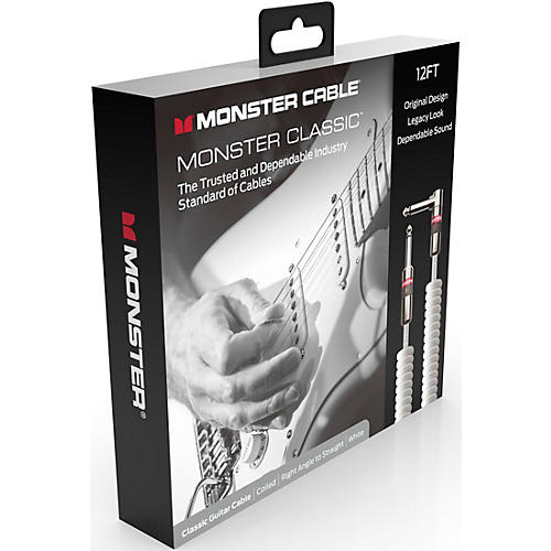 Monster Cable Prolink Classic Instrument Cable Coiled 12 ft. White - musicians--Friend