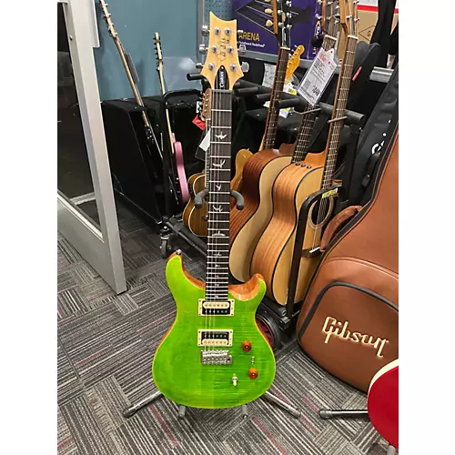 Used PRS SE Custom 24 Lime Greren Solid Body Electric Guitar Lime Greren - musicians--Friend
