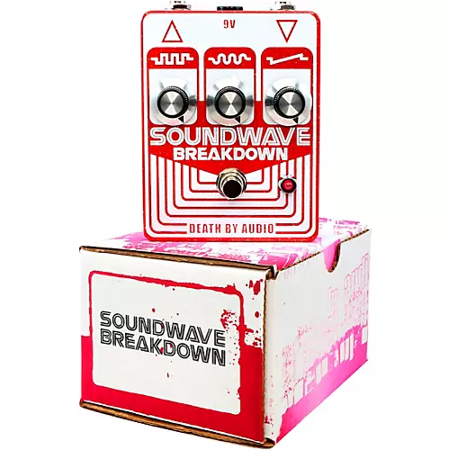Death By Audio Soundwave Breakdown Octave Fuzz Effects Pedal Red and White - musicians--Friend