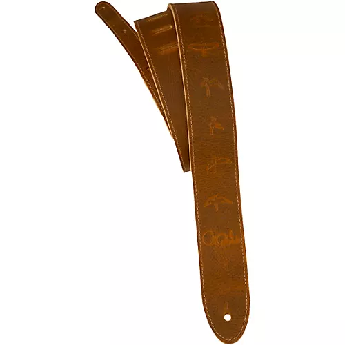 PRS Birds Reversible Garment Leather & Suede Guitar Strap Tan 2 in. - musicians--Friend