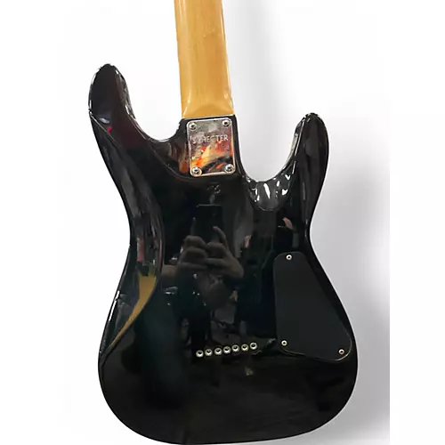 Used Schecter Guitar Research DIAMOND SERIES C-7 LEFT-HANDED Black Electric Guitar Black - musicians--Friend