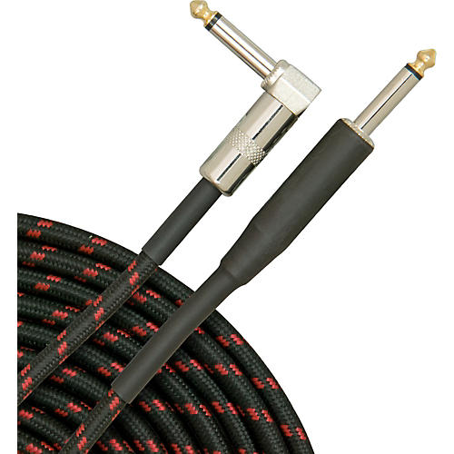 Musician's Gear Tweed Right Angle Instrument Cable Gold 20 ft. - musicians--Friend