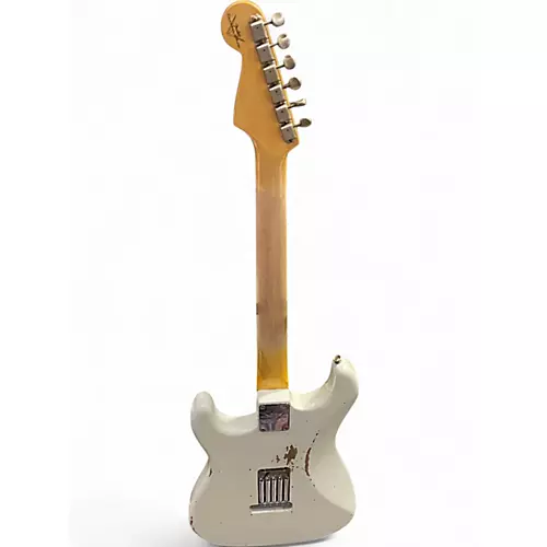 Used Fender 1962 Relic Stratocaster AGED OLYMPIC WHITE Solid Body Electric Guitar AGED OLYMPIC WHITE - musicians--Friend