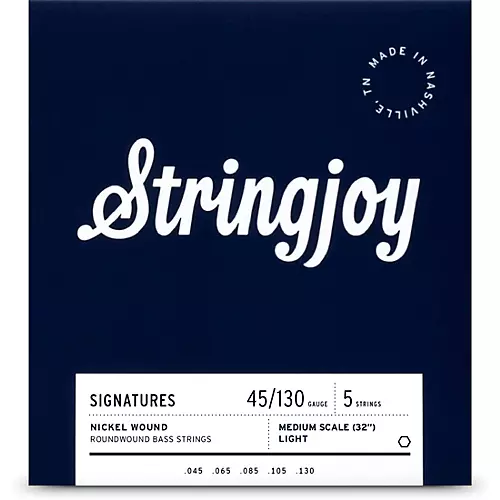 Stringjoy Signatures 5 String Medium Scale Nickel Wound Bass Guitar Strings 45 - 130 - musicians--Friend