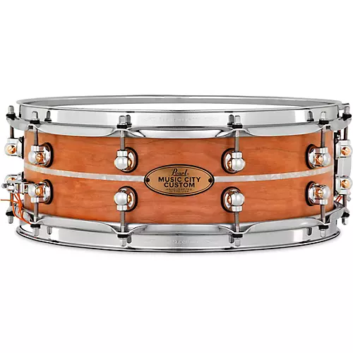 Pearl Music City Custom Solid Shell Snare Cherry with Nicotine Marine Inlay 14 x 5 in. - musicians--Friend