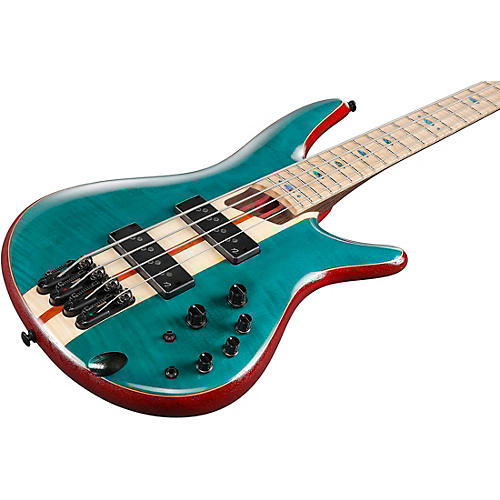 Ibanez Premium SR1420B 4-String Electric Bass Guitar Caribbean Green Low Gloss - musicians--Friend