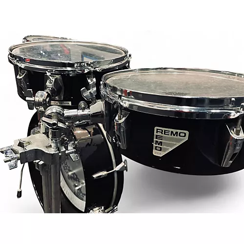 Used Remo 4 piece Legero Black Drum Kit Black - musicians--Friend