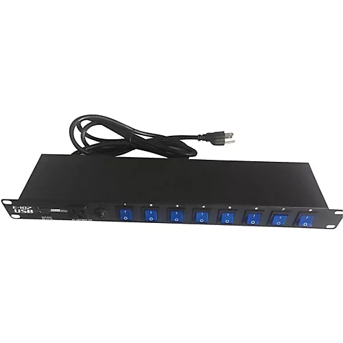 Eliminator Lighting E107USB Professional 8-Channel AC Power Strip with USB - musicians--Friend