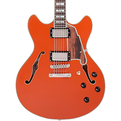 D'Angelico Deluxe Series DC Limited Edition Semi-Hollow Electric Guitar Rust - musicians--Friend