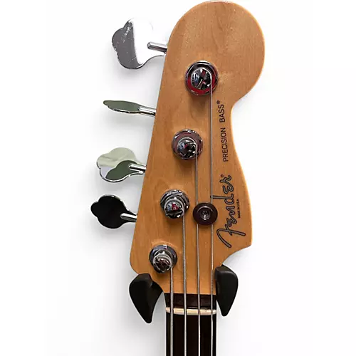 Used Fender American Standard Precision Bass Silver Electric Bass Guitar Silver - musicians--Friend