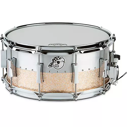 Pork Pie Aluminum Maple Hybrid Snare Drum 14 x 6.5 in. Champagne Sparkle - musicians--Friend
