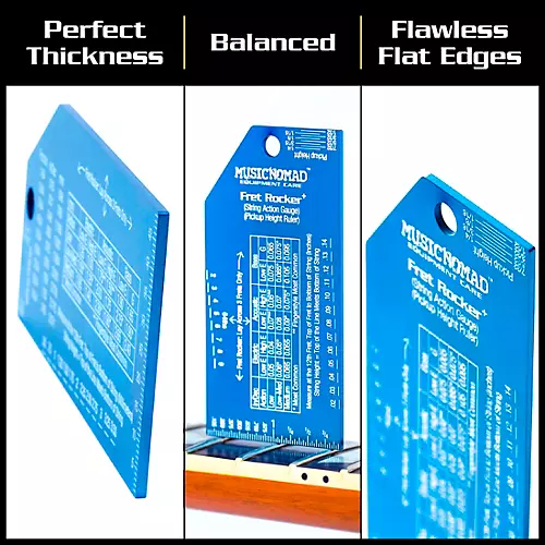 Music Nomad Precision Fret Rocker+ with String Action Gauge/Pickup Ruler - musicians--Friend