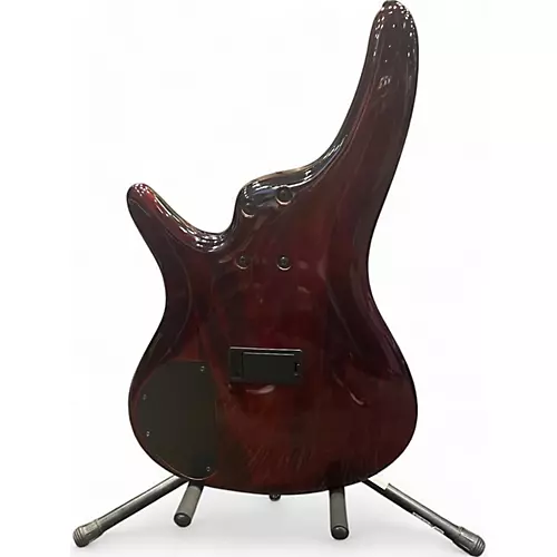 Used Ibanez SR405 5 String Trans Red Electric Bass Guitar Trans Red - musicians--Friend