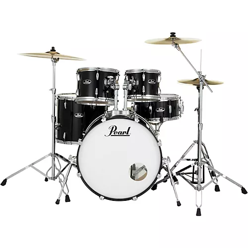 Open-Box Pearl Roadshow Complete 5-Piece Drum Set With Hardware and Cymbals Condition 1 - Mint Jet Black - musicians--Friend