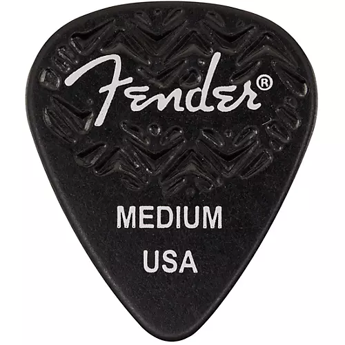 Fender 351 Shape Wavelength Celluloid Guitar Picks (6-Pack), Black Extra Heavy - musicians--Friend