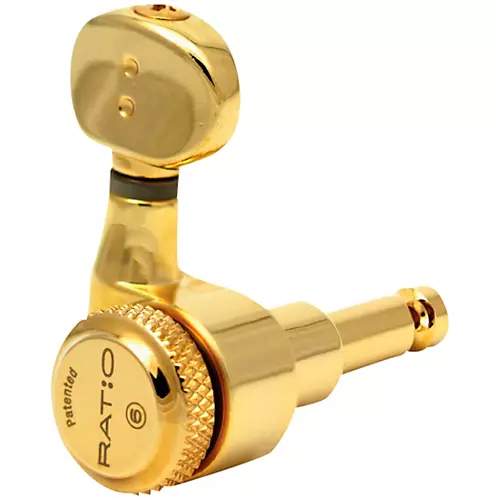 Graph Tech Ratio 6-In-Line Electric Guitar Tuning Machine Heads Gold 6 String - musicians--Friend