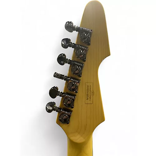Used 2012 Schecter Guitar Research Damien Elite Avenger Left Handed Black Electric Guitar Black - musicians--Friend