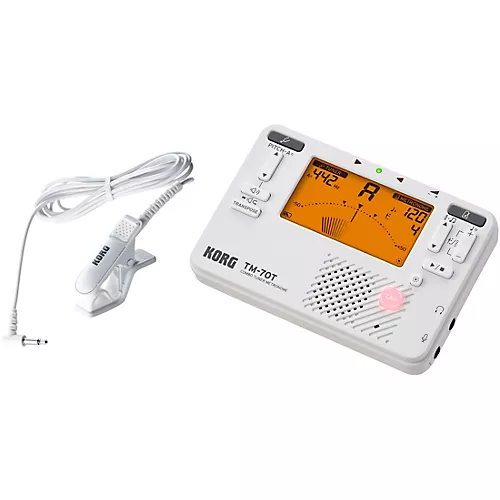 KORG TM-70 Tuner/Metronome and CM-400 Contact Microphone Combo White - musicians--Friend