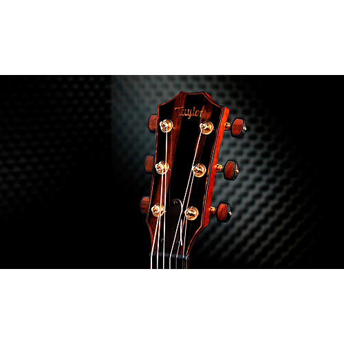 Taylor Custom Bearclaw Sitka Spruce-Tiger Myrtle Grand Auditorium Acoustic-Electric Guitar Natural - musicians--Friend