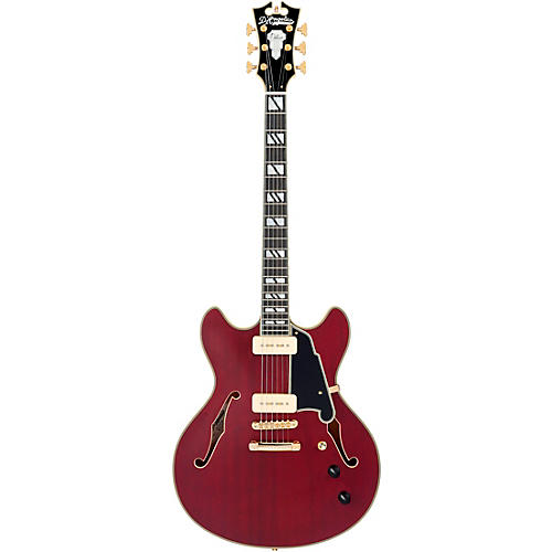 D'Angelico Deluxe DC Semi-Hollow Electric Guitar Satin Trans Wine - musicians--Friend