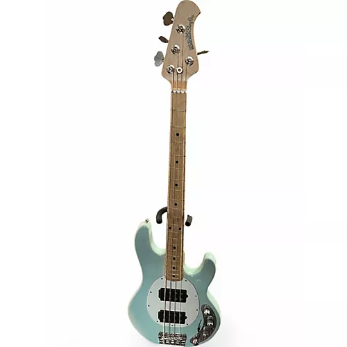 Used 2017 Ernie Ball Music Man Stingray 3 EQ HH Powder Blue Electric Bass Guitar Powder Blue - musicians--Friend