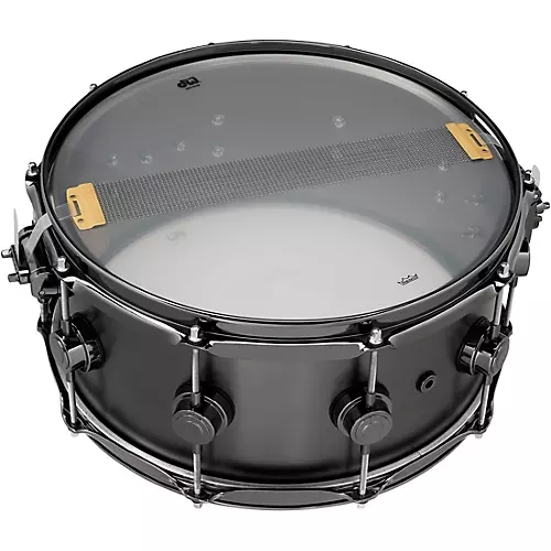 DW Collector's Series Satin Black Over Brass Snare Drum With Black Nickel Hardware 13 x 7 in. - musicians--Friend