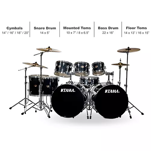 TAMA Imperialstar 8-Piece Double Bass Drum Set With MEINL HCS Cymbals Candy Apple Mist - musicians--Friend
