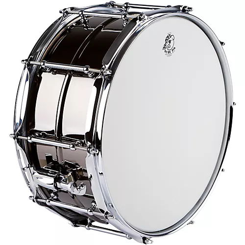 Pork Pie Big Black Brass Snare Drum With Tube Lugs and Chrome Hardware Black 14 x 6.5 in. - musicians--Friend