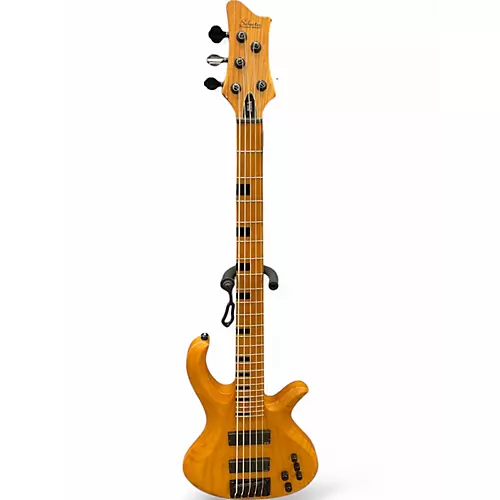 Used 2022 Schecter Guitar Research Riot-5 Session  Natural Electric Bass Guitar Natural - musicians--Friend