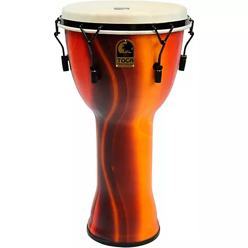 Toca Freestlyle Mechanically Tuned Djembe With Extended Rim 14 in. Black Mamba - musicians--Friend