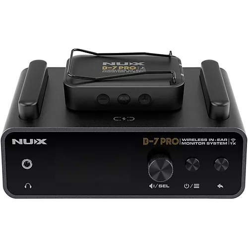 NUX B-7 Pro Professional 2.4GHz In Ear Monitoring Wireless System W/Clamp Black - musicians--Friend